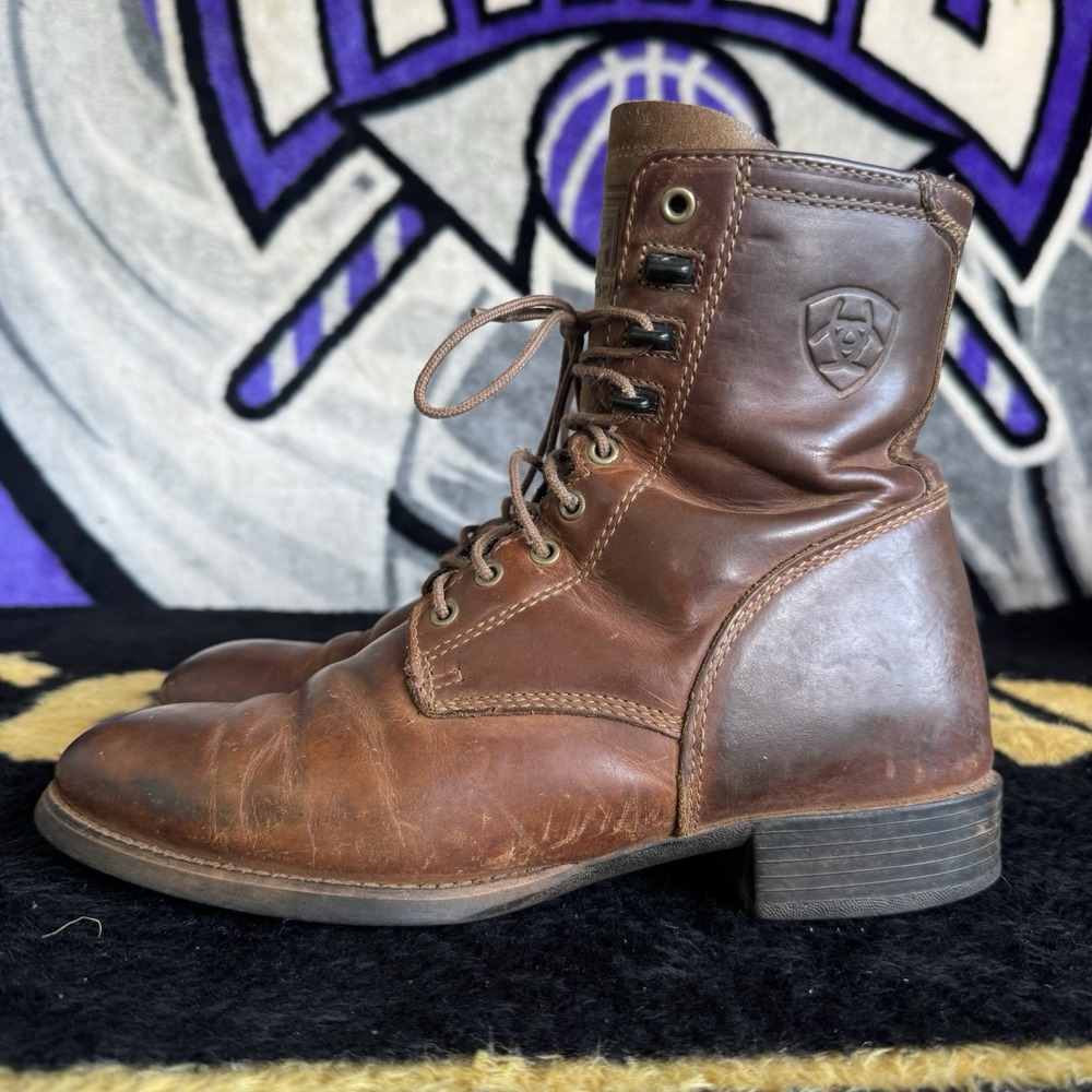 Size 8.5d - Ariat Heritage Lacer Boots Mens Brown Leather Western 10001988